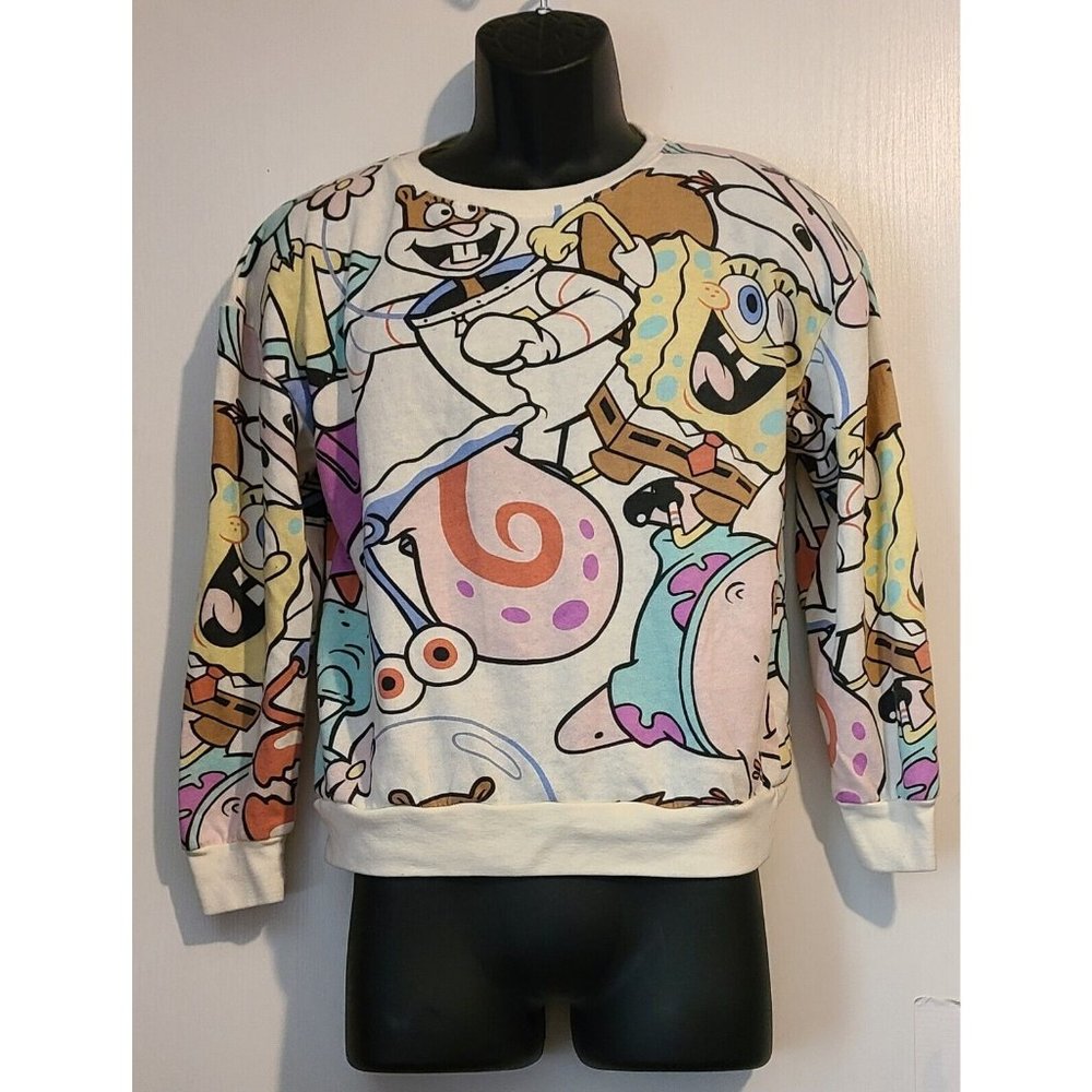 Nickelodeon Spongebob Squrepants Bikini Bottom Party All Over Print Sweatshirt S